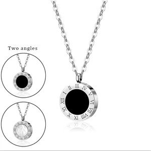 Fashion Juwerly reversible silver colour necklace